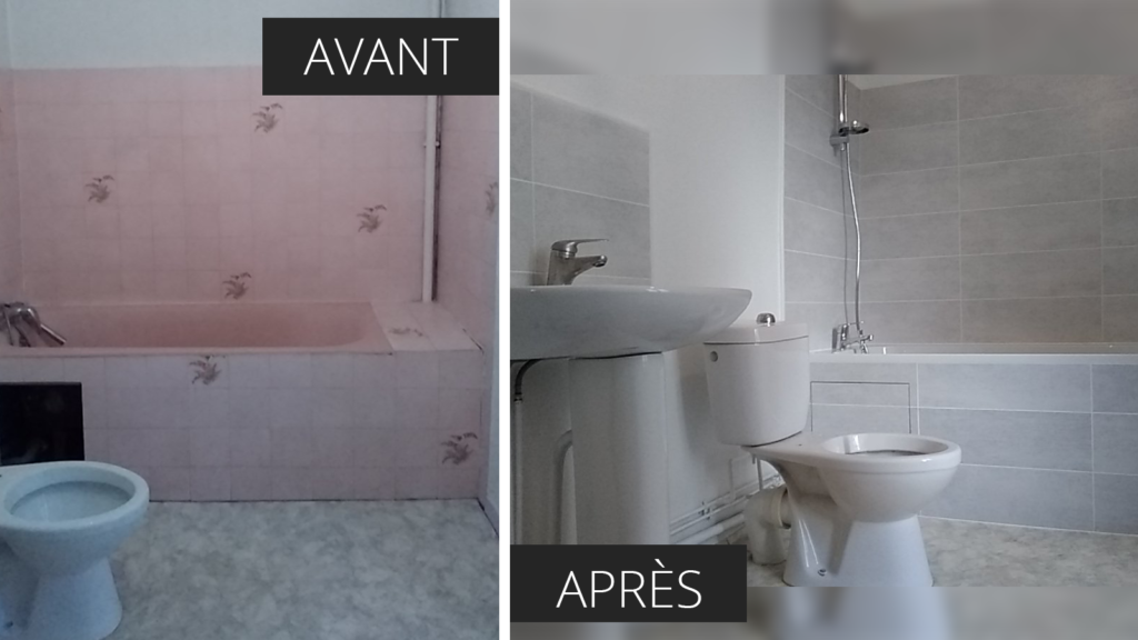 avant apres salle de bain sens